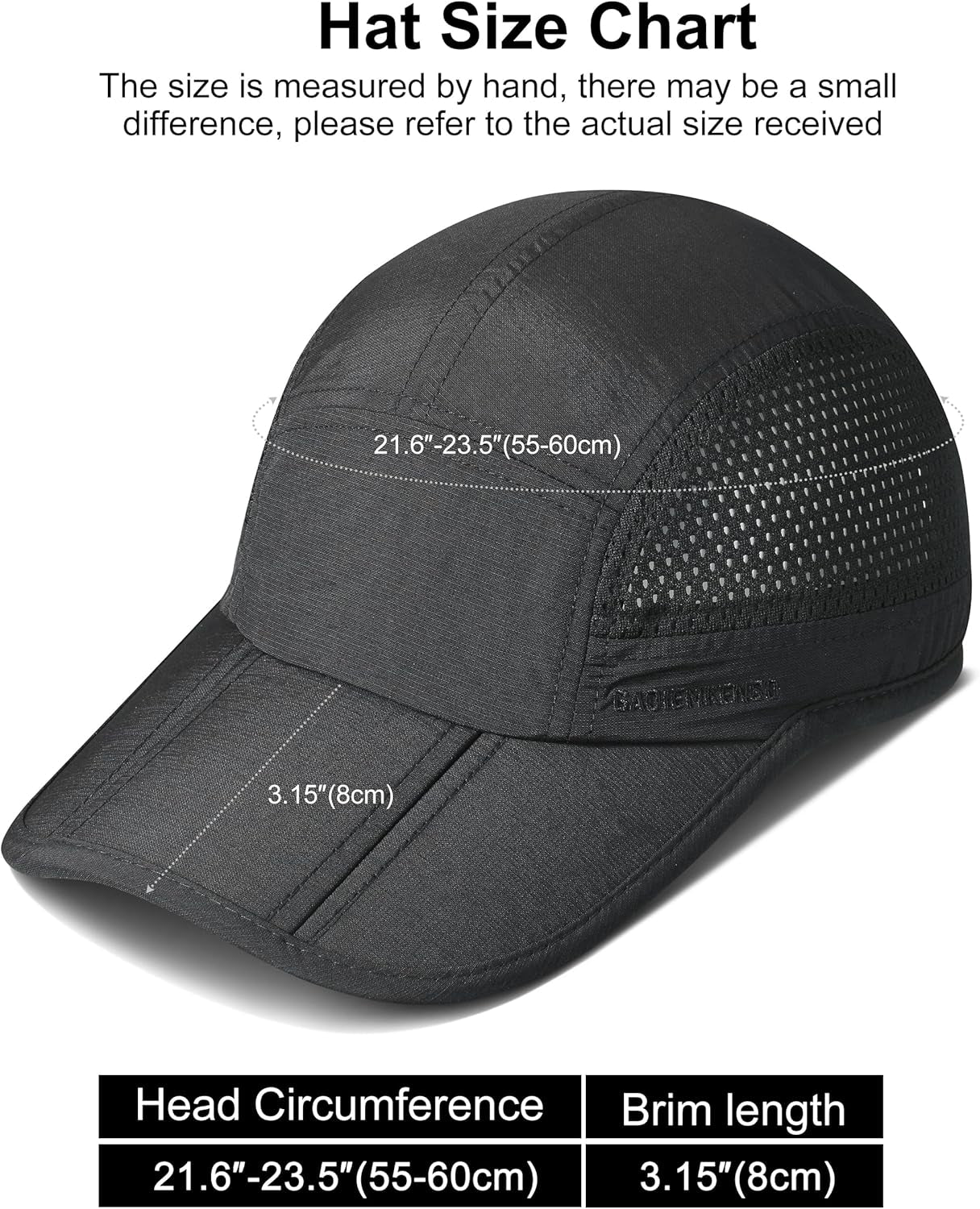GADIEMKENSD Mens Folding Outdoor Hat Long Brim UPF 50+ Sun Protection