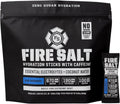 Fire Science Fire Salt Hydration Sticks, Electrolytes & Coconut Water, Hydration Drink Mix with Caffeine, Potassium & Sodium, Zero Sugar, Serve on the Go Packs, Caffeine Blue Raspberry, 32 Count