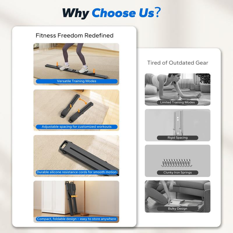 Merach Multi-Functional Adjustable Ab Exercise Board, Split Ab Slide Roller Board, Home Pilates Reformer with Knee Mat for Home Gym Core & Ab Strength Training, Abdominal Crunch Machine, Tiktokshopblackfriday