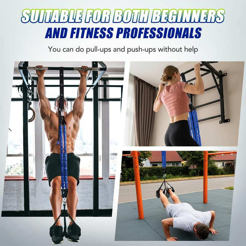 Alongsong Pro Pull-Up Assist Bands Heavy-Duty 320-400Lb Adjustable Resistance for Home Gym & Outdoor Training with Extra-Wide Footplate & Carry Bag - Workout Straps