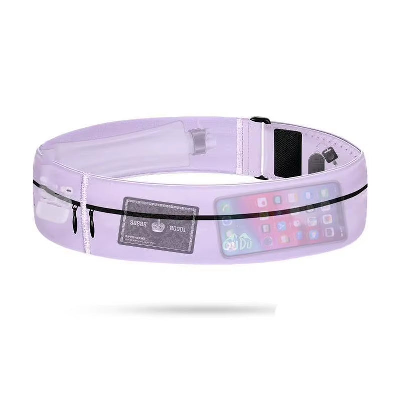 Invisible Sports Hydration Belt Bag Running Phone Belt Waist Pack with Water Bottle Holder for Men Women Cycling Hiking Walking