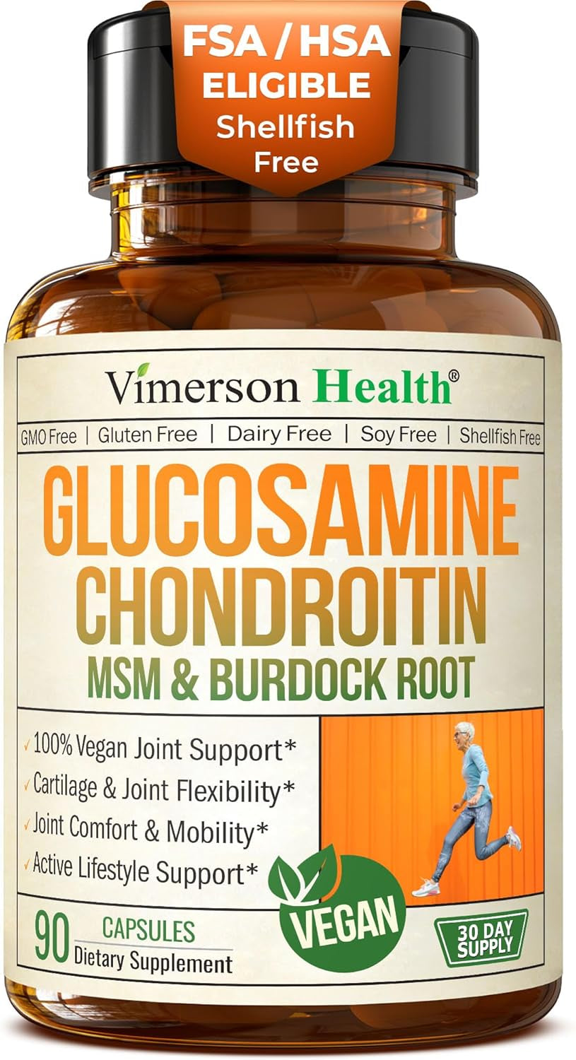 Glucosamine Chondroitin MSM – Joint Support Supplement for Women and Men with Glucosamine Sulfate 1500 Mg, Chondroitin and MSM – for Cartilage, Joint Health and Flexibility – 90 Capsules