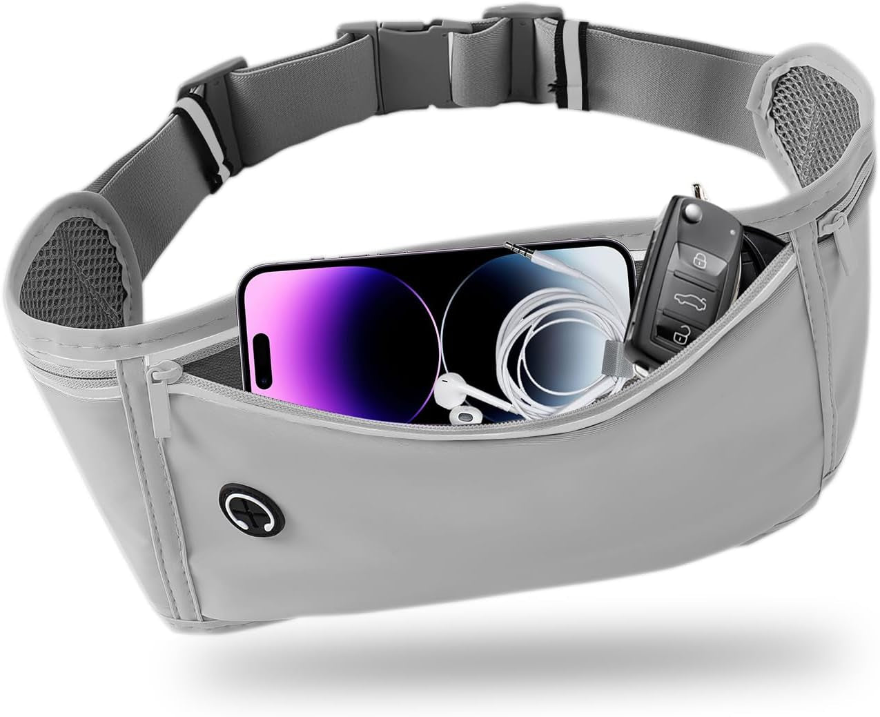 Slim Running Belt for Women Men,Runners Fanny Pack Phone Holder,Money Belt,Running Gear Accessories,With 3 Pockets.(Pink)