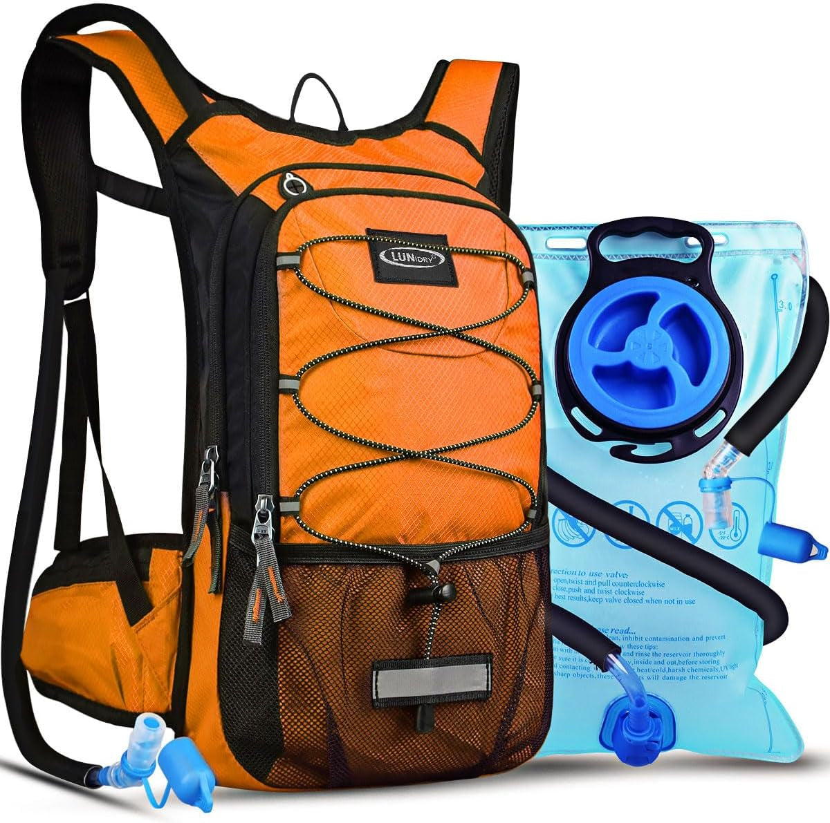 Insulated Hydration Pack Backpack with 3L BPA Free Leak-Proof Water Bladder, Keep Liquids Cool for up to 5 Hours, Daypack for Hiking, Running, Cycling, Hunting, Climbing