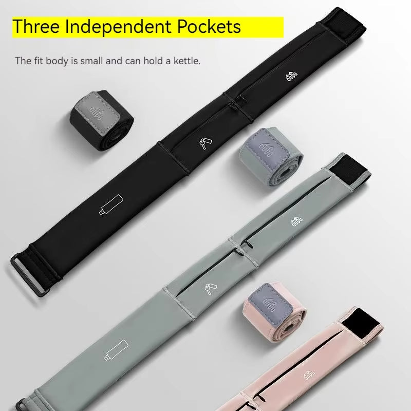 Invisible Sports Hydration Belt Bag Running Phone Belt Waist Pack with Water Bottle Holder for Men Women Cycling Hiking Walking