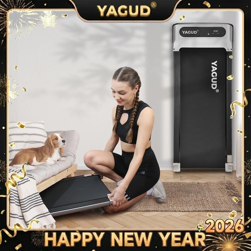 【Upgraded Version】Yagud Walking Pad with Wheels,Remote Control, LED Display, Portable under Desk Treadmill for Small Spaces, Home/Office Exercise Equipment Fitness Workout Calories