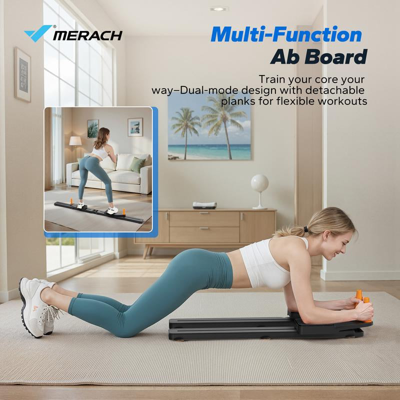 Merach Multi-Functional Adjustable Ab Exercise Board, Split Ab Slide Roller Board, Home Pilates Reformer with Knee Mat for Home Gym Core & Ab Strength Training, Abdominal Crunch Machine, Tiktokshopblackfriday