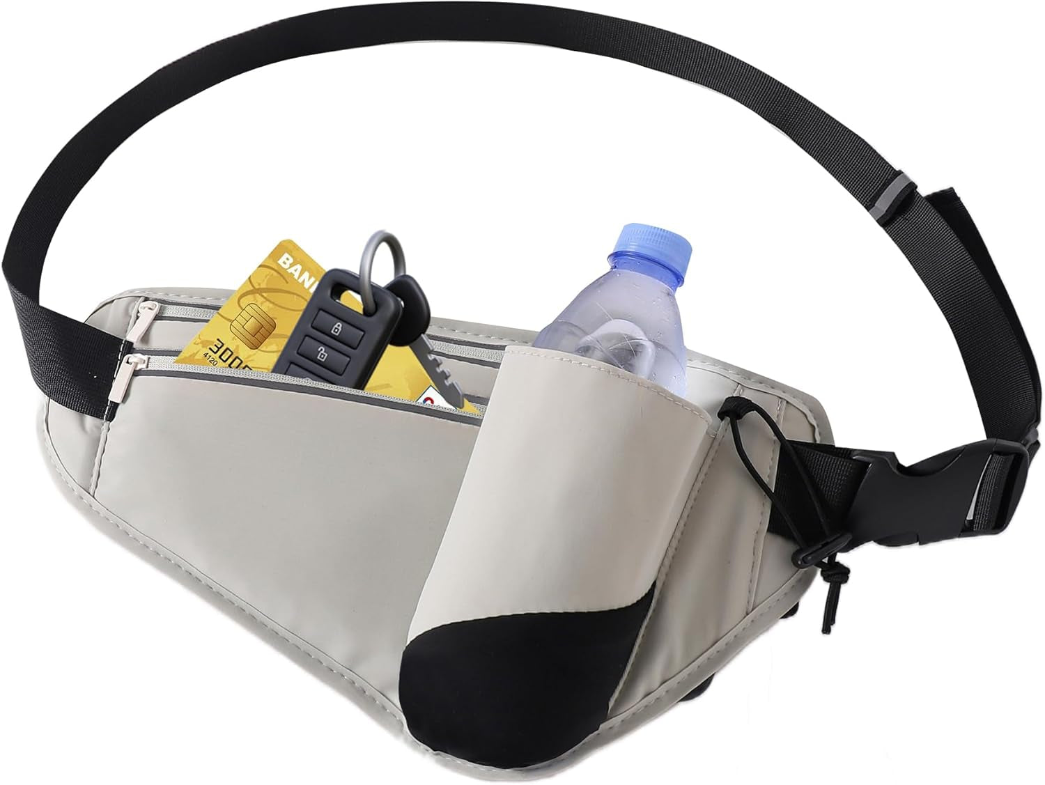 Slim Running Belt for Women Men,Runners Fanny Pack Phone Holder,Money Belt,Running Gear Accessories,With 3 Pockets.(Pink)