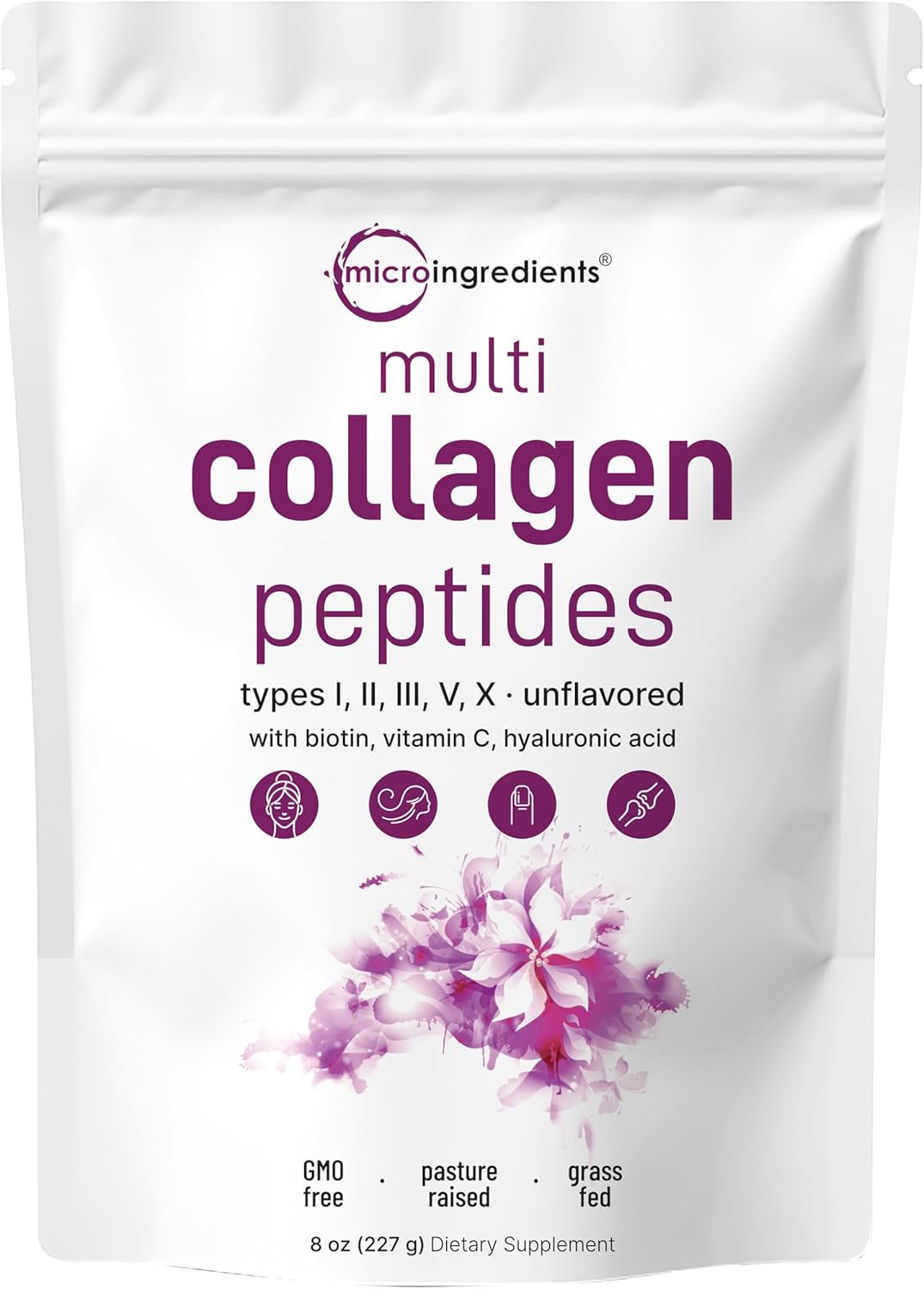 Multi Collagen Protein Powder, 2 Pounds – Type I,II,III,V,X with Biotin 10000Mcg, Hyaluronic Acid, Vitamin C – Unflavored Collagen Peptides – Keto & Paleo Friendly, Easy Dissolve, Non-Gmo