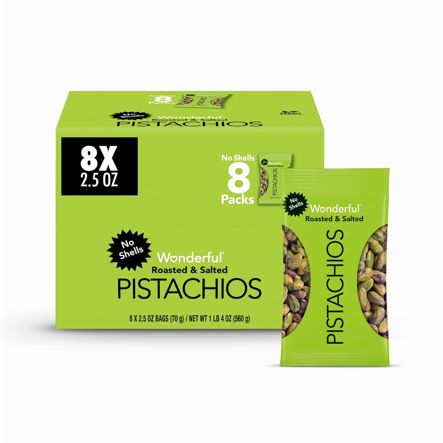 Wonderful Pistachios No Shells, 3 Flavors Mixed Variety Pack of 9 (0.75 Ounce), Roasted & Salted Nuts (4), Chili (3), Honey (2), Protein Snacks, Gluten Free, Healthy Snacks Variety Pack for Adults