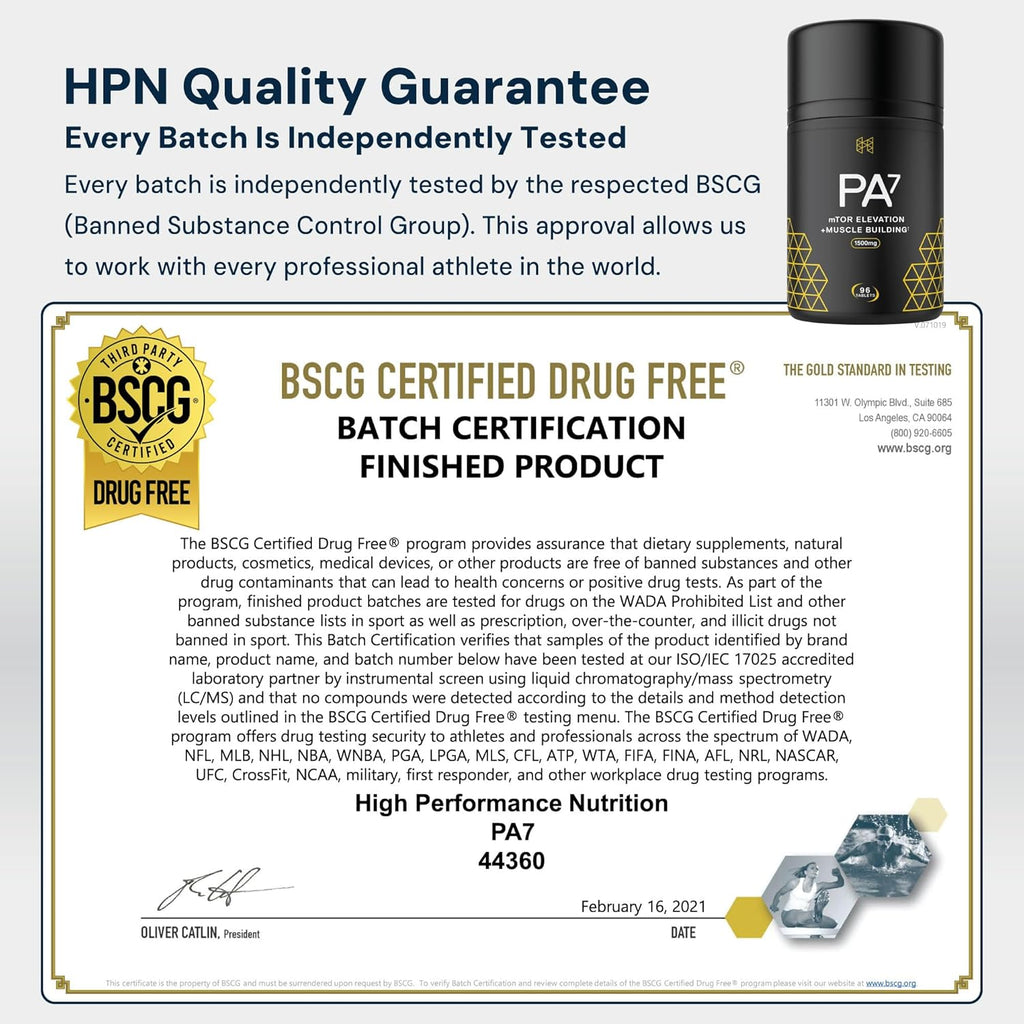 HPN PA(7) Phosphatidic Acid Muscle Builder Top Natural Muscle Builder - Boost Mtor | Build Mass and Strength from Your Workout | 30 Day Supply