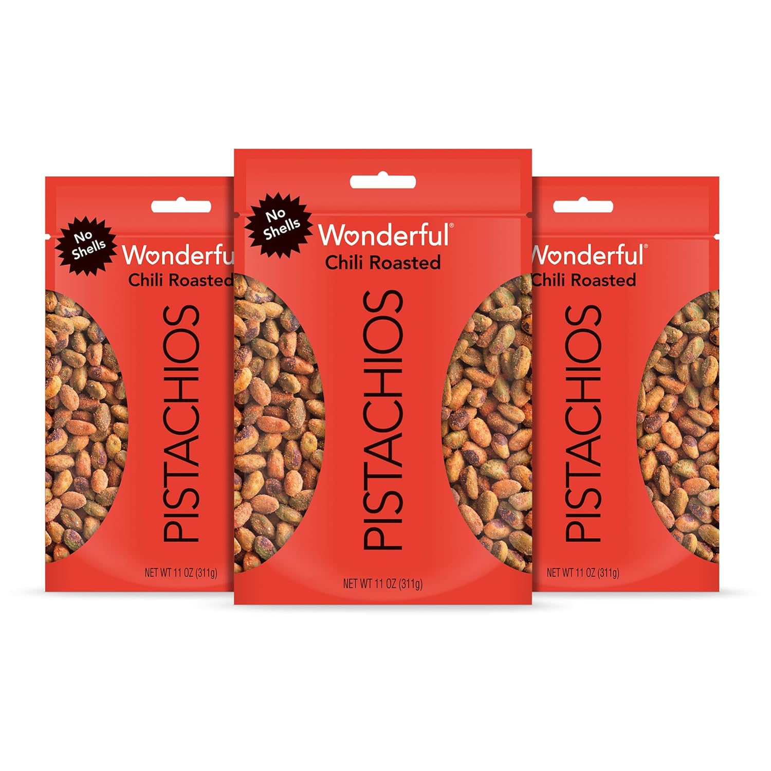 Wonderful Pistachios No Shells, 3 Flavors Mixed Variety Pack of 9 (0.75 Ounce), Roasted & Salted Nuts (4), Chili (3), Honey (2), Protein Snacks, Gluten Free, Healthy Snacks Variety Pack for Adults