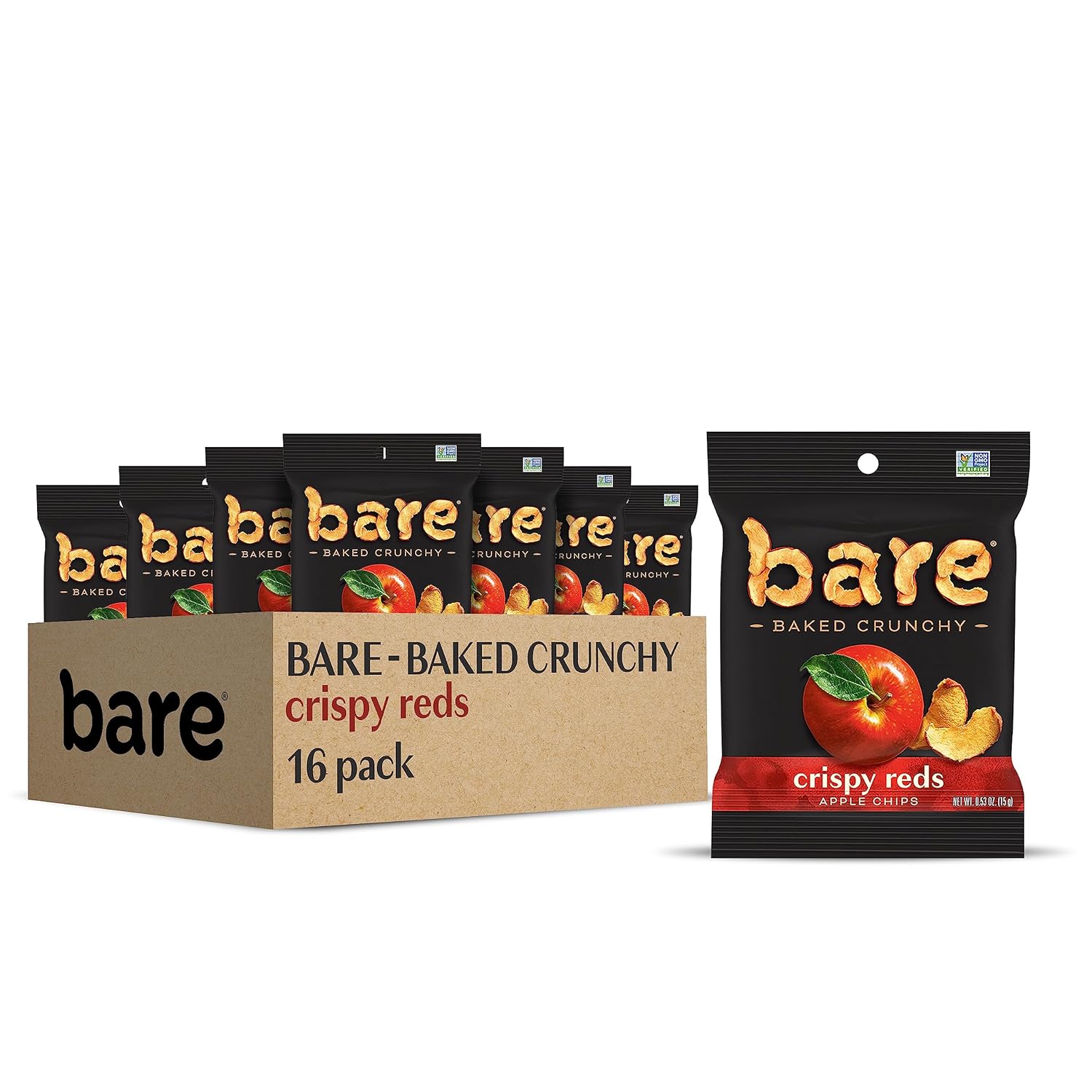 Bare Baked Crunchy, Fruit Variety Pack, 0.53 Ounce (Pack of 16)
