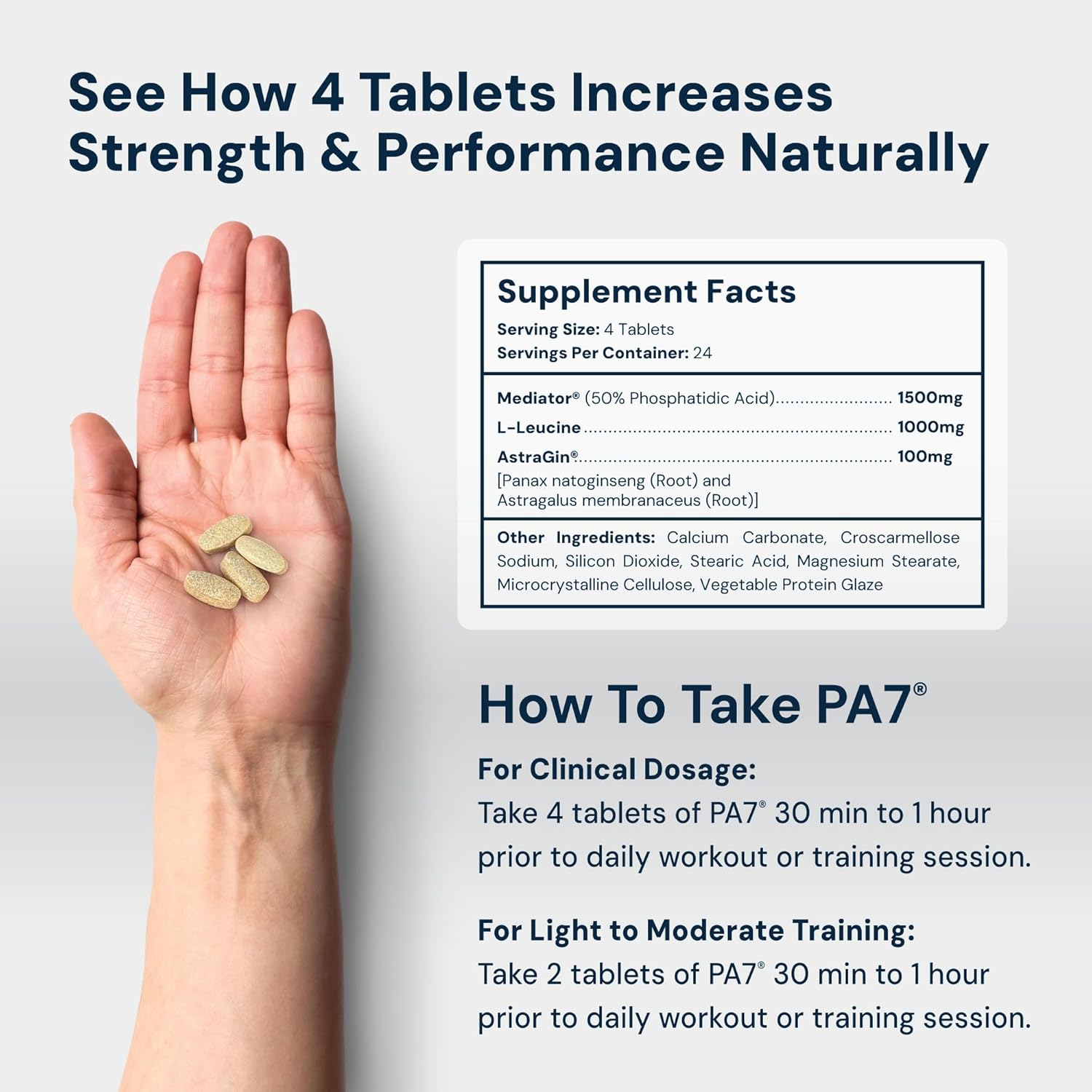 HPN PA(7) Phosphatidic Acid Muscle Builder Top Natural Muscle Builder - Boost Mtor | Build Mass and Strength from Your Workout | 30 Day Supply