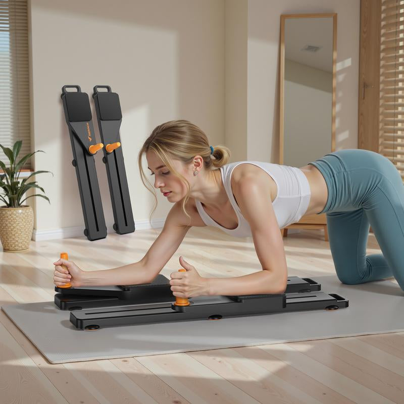 Merach Multi-Functional Adjustable Ab Exercise Board, Split Ab Slide Roller Board, Home Pilates Reformer with Knee Mat for Home Gym Core & Ab Strength Training, Abdominal Crunch Machine, Tiktokshopblackfriday