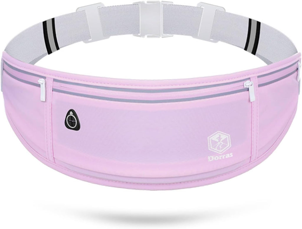 Slim Running Belt, Workout Fanny Packs for Women, Exercise Waist Pack Running Phone Holder Money Belt Runner Bag