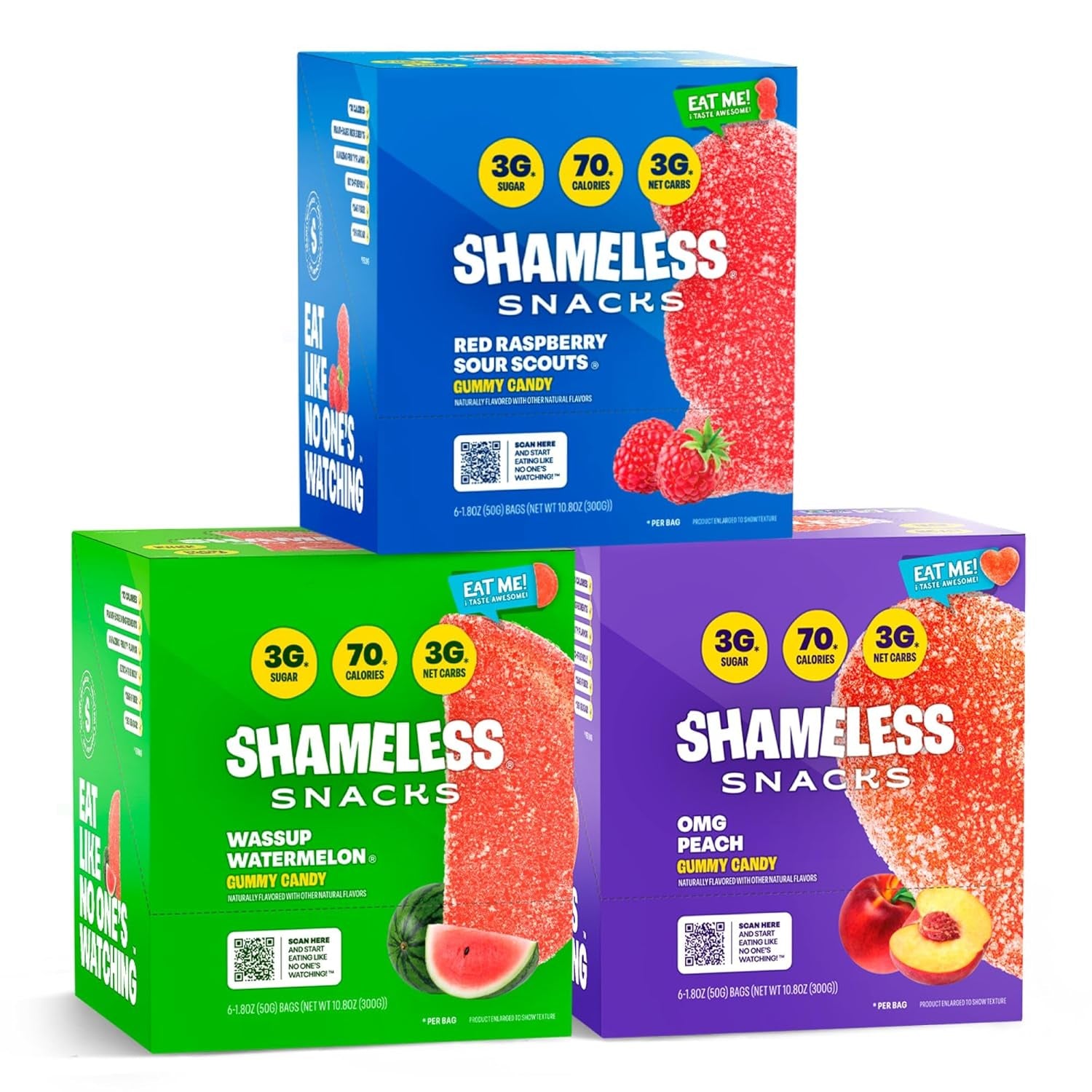 Shameless Snacks - Healthy Low Calorie Snacks, Low Carb Keto Gummies (Gluten Free Candy) - 6 Pack Super Variety Pack