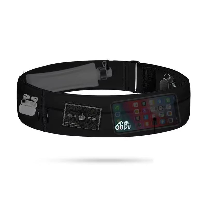 Invisible Sports Hydration Belt Bag Running Phone Belt Waist Pack with Water Bottle Holder for Men Women Cycling Hiking Walking