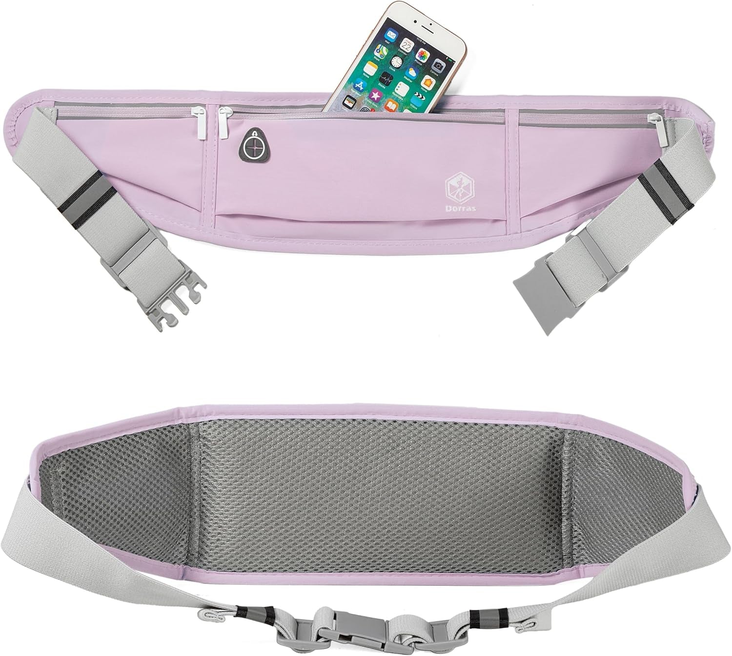 Slim Running Belt, Workout Fanny Packs for Women, Exercise Waist Pack Running Phone Holder Money Belt Runner Bag