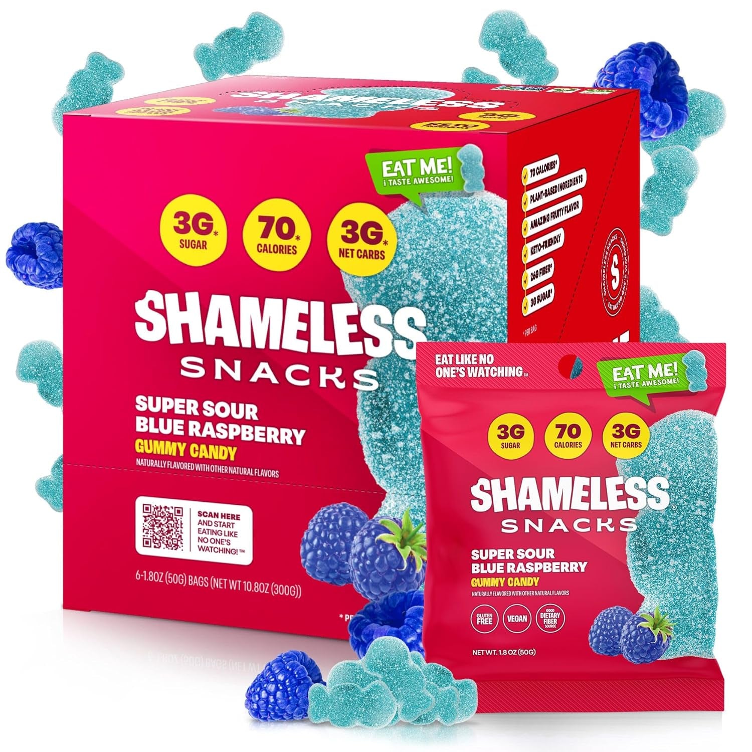 Shameless Snacks - Healthy Low Calorie Snacks, Low Carb Keto Gummies (Gluten Free Candy) - 6 Pack Super Variety Pack