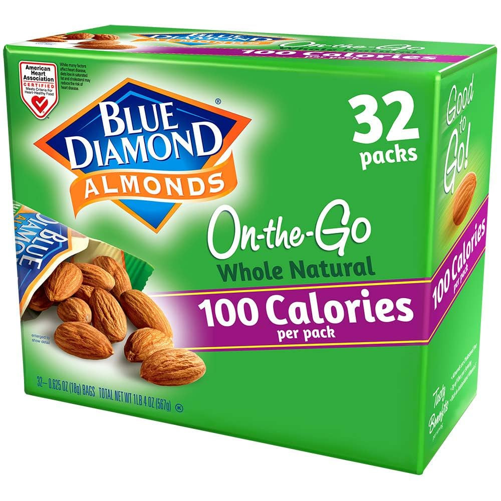 Blue Diamond Almonds Dark Chocolate Cocoa Dusted Snack Nuts, 100 Calorie Packs, (Pack of 1, 32 Count Toal)