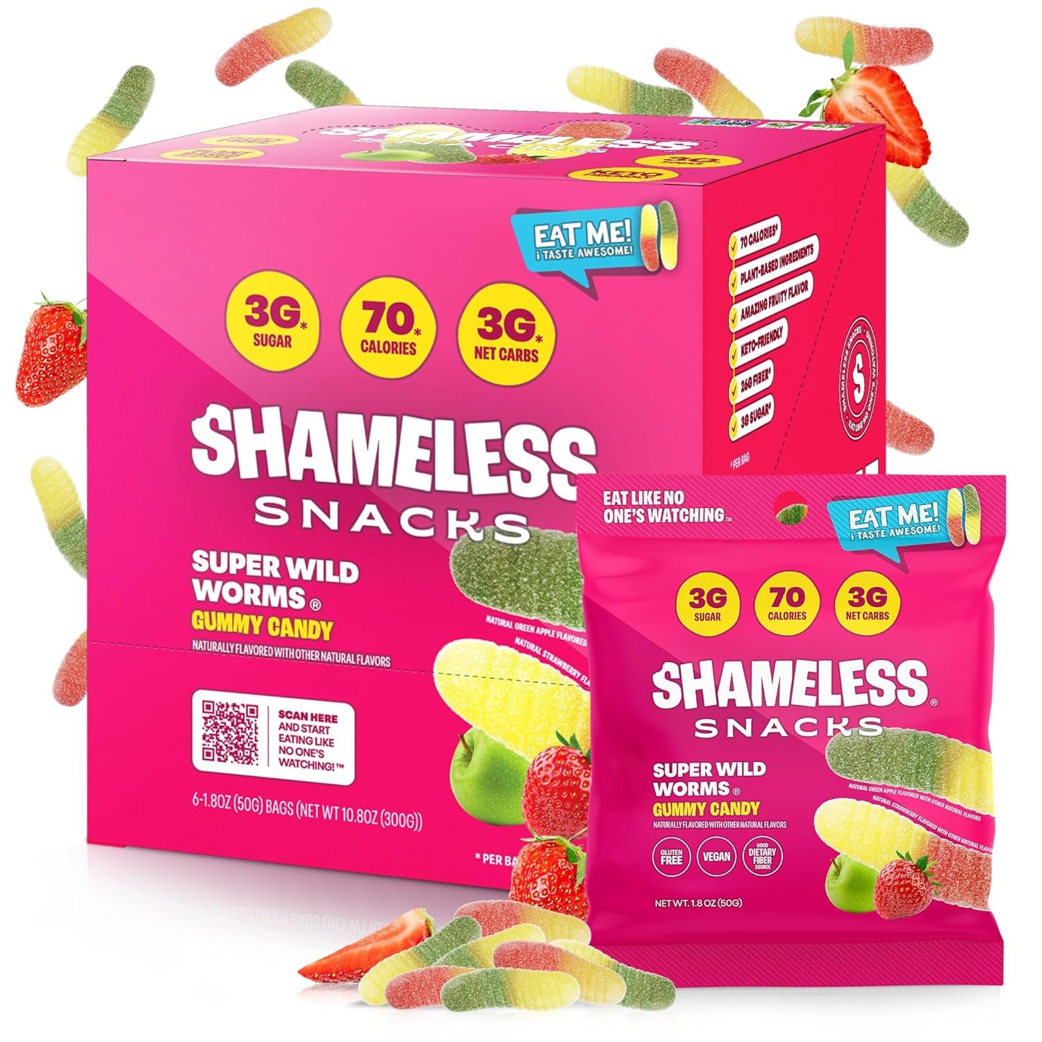 Shameless Snacks - Healthy Low Calorie Snacks, Low Carb Keto Gummies (Gluten Free Candy) - 6 Pack Super Variety Pack