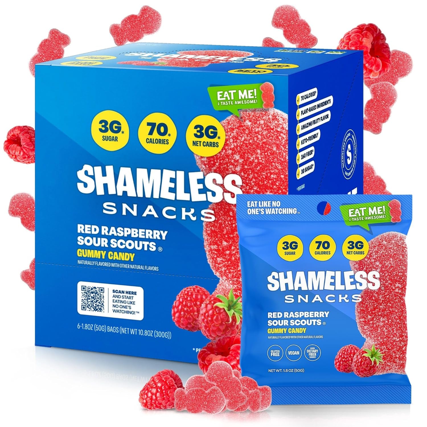 Shameless Snacks - Healthy Low Calorie Snacks, Low Carb Keto Gummies (Gluten Free Candy) - 6 Pack Super Variety Pack