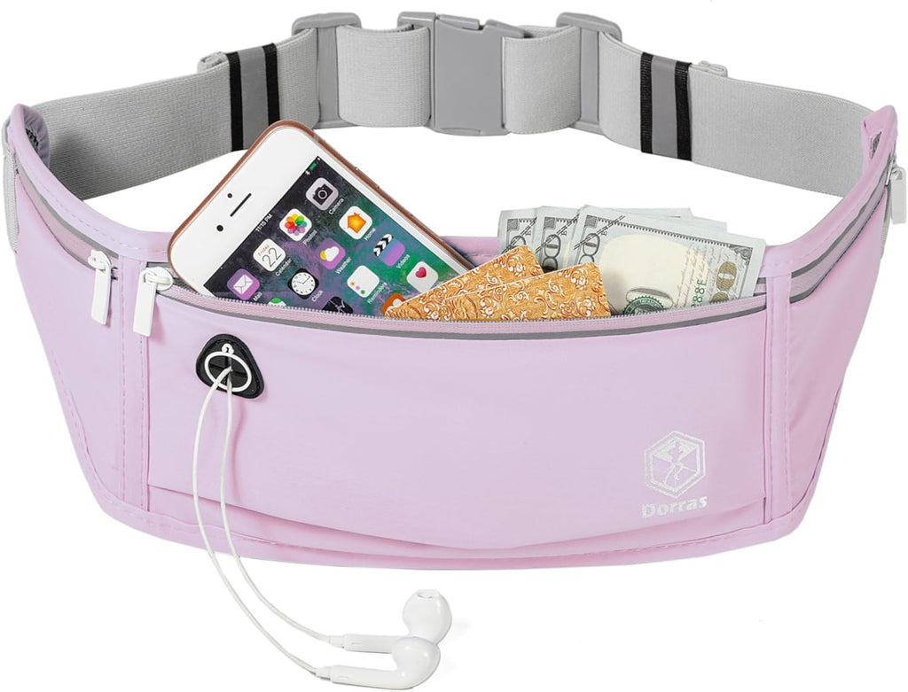 Slim Running Belt, Workout Fanny Packs for Women, Exercise Waist Pack Running Phone Holder Money Belt Runner Bag