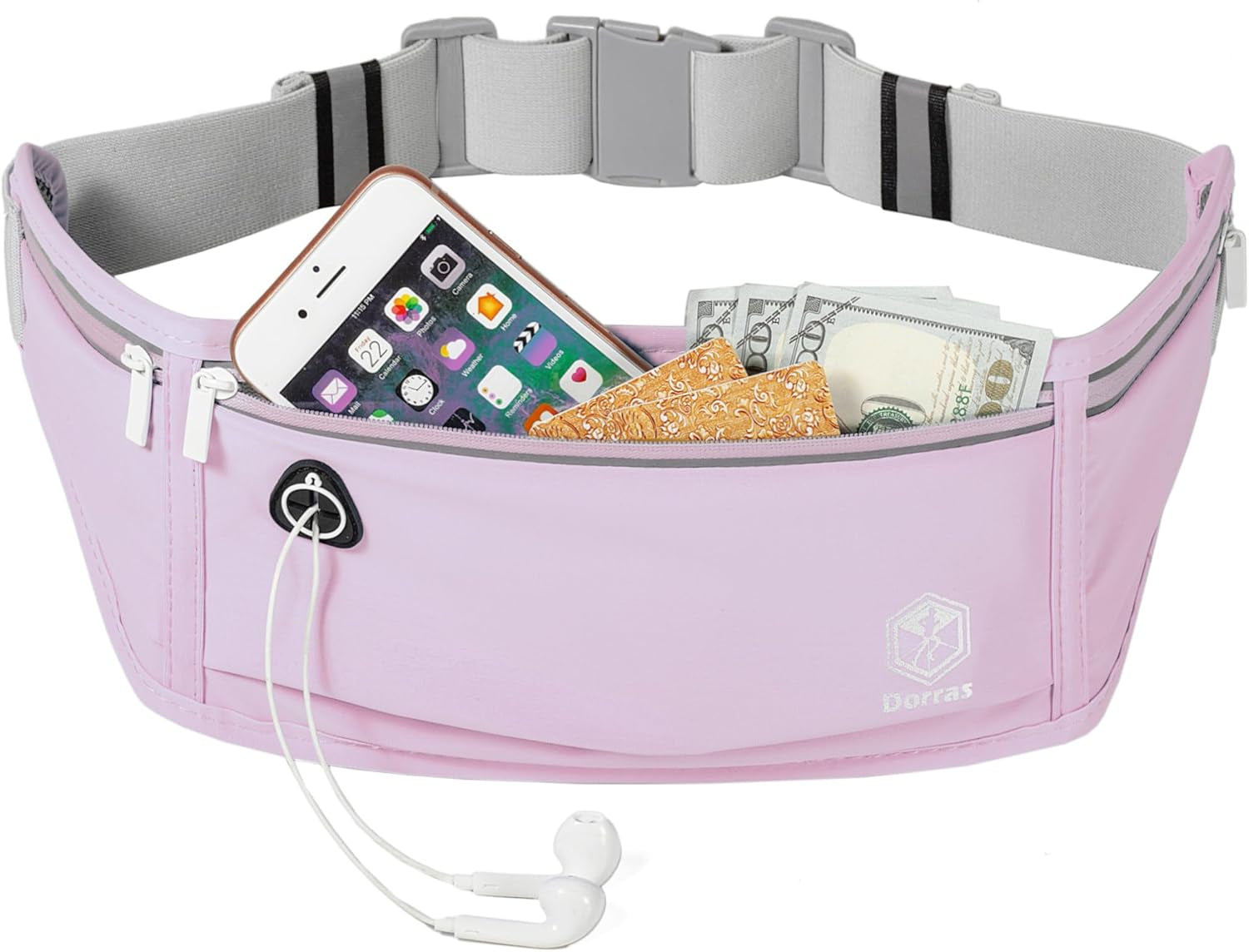 Slim Running Belt, Workout Fanny Packs for Women, Exercise Waist Pack Running Phone Holder Money Belt Runner Bag