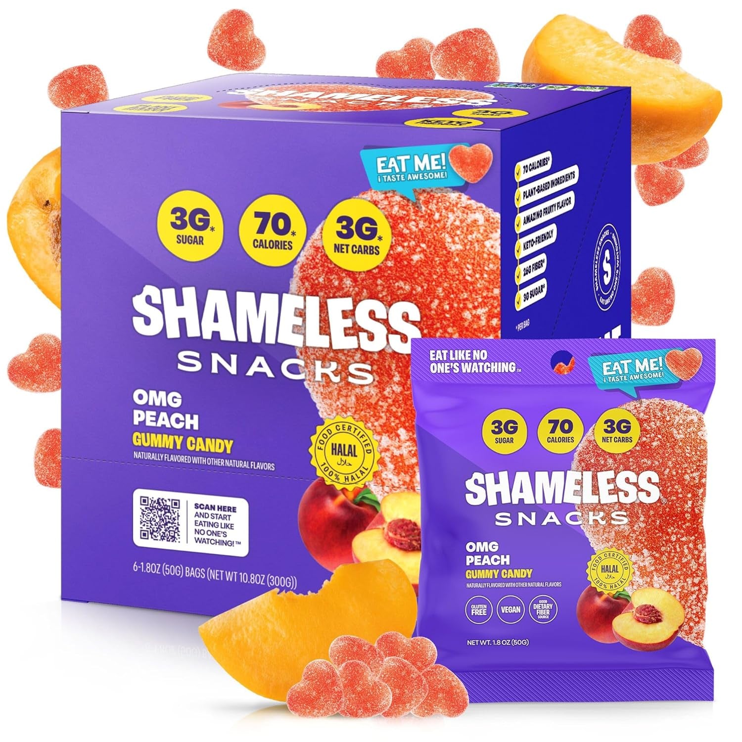 Shameless Snacks - Healthy Low Calorie Snacks, Low Carb Keto Gummies (Gluten Free Candy) - 6 Pack Super Variety Pack