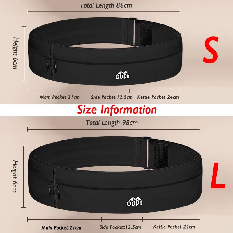Invisible Sports Hydration Belt Bag Running Phone Belt Waist Pack with Water Bottle Holder for Men Women Cycling Hiking Walking