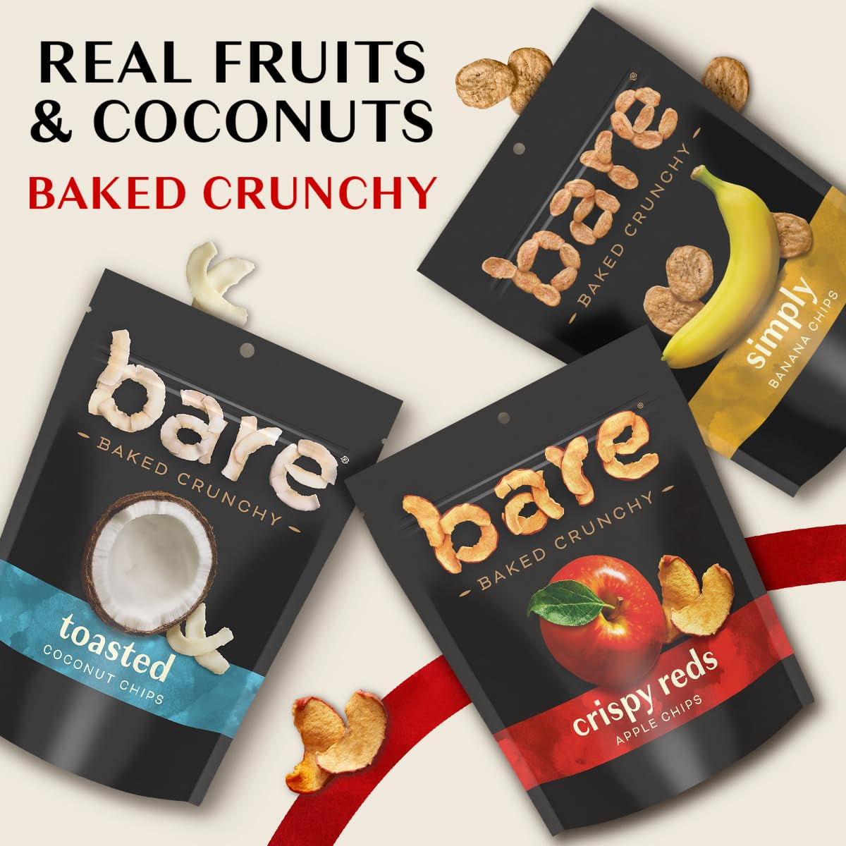 Bare Baked Crunchy, Fruit Variety Pack, 0.53 Ounce (Pack of 16)