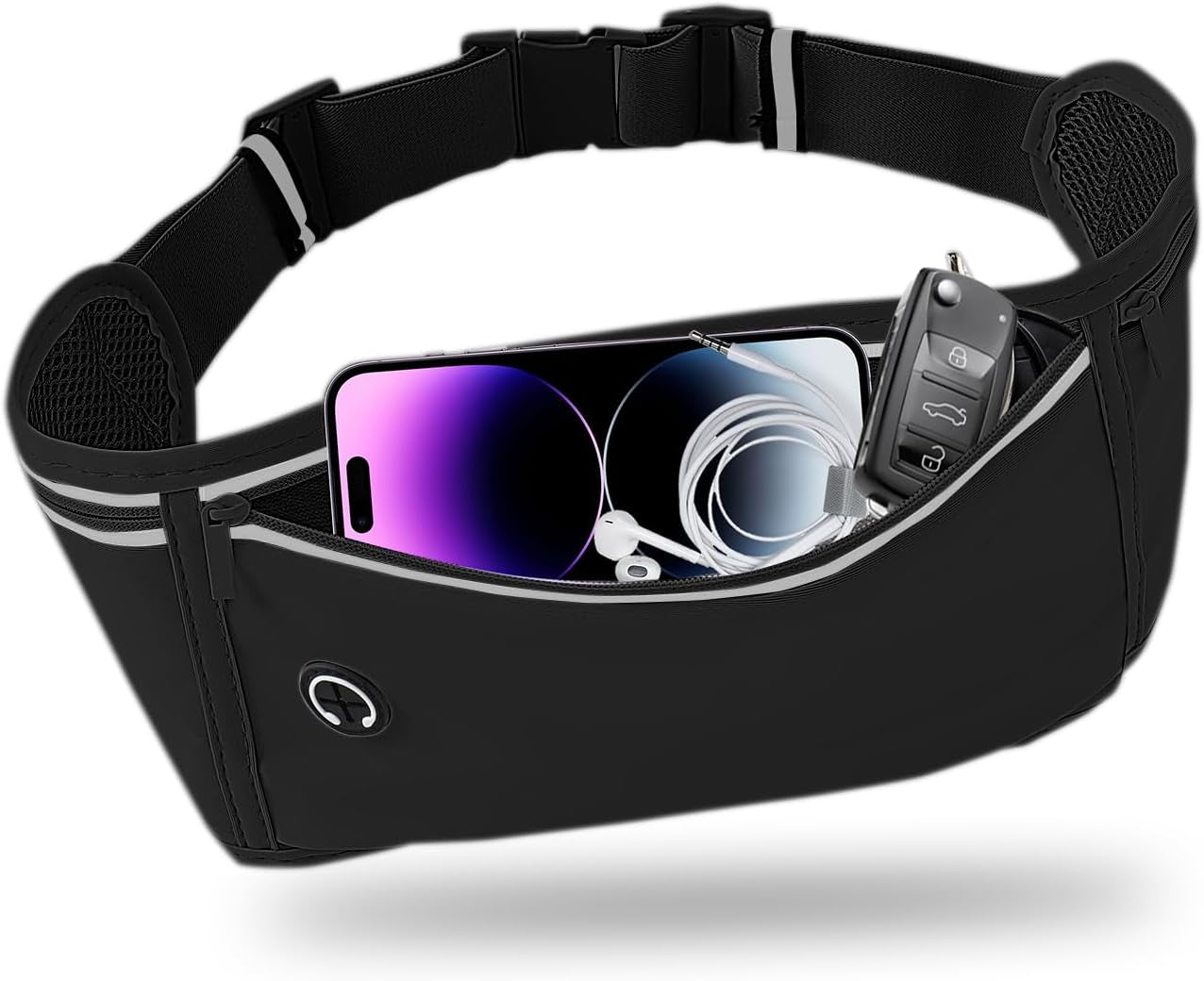 Slim Running Belt for Women Men,Runners Fanny Pack Phone Holder,Money Belt,Running Gear Accessories,With 3 Pockets.(Pink)