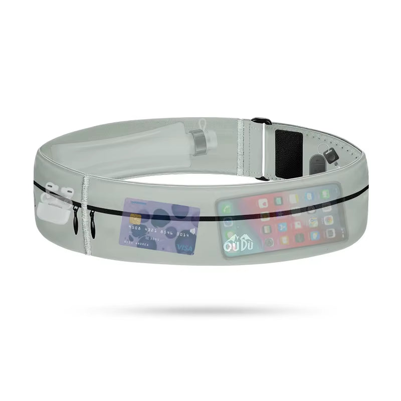 Invisible Sports Hydration Belt Bag Running Phone Belt Waist Pack with Water Bottle Holder for Men Women Cycling Hiking Walking