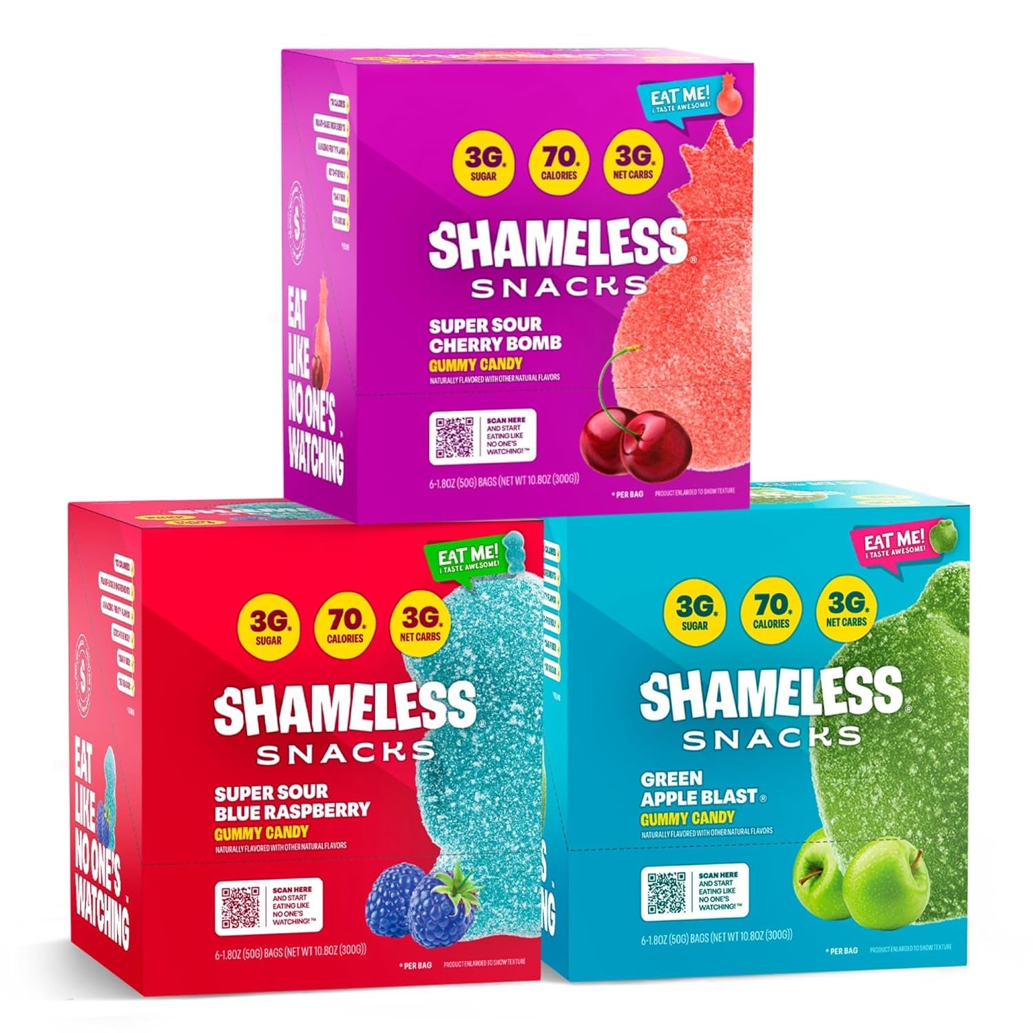 Shameless Snacks - Healthy Low Calorie Snacks, Low Carb Keto Gummies (Gluten Free Candy) - 6 Pack Super Variety Pack