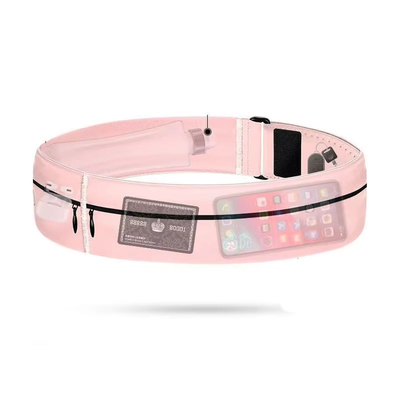 Invisible Sports Hydration Belt Bag Running Phone Belt Waist Pack with Water Bottle Holder for Men Women Cycling Hiking Walking